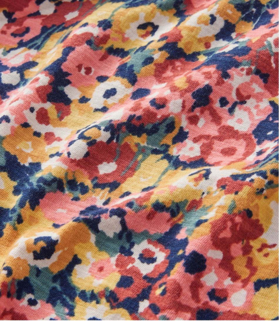Women's Organic Cotton Tee, V-Neck Short-Sleeve Print / L.L.Bean