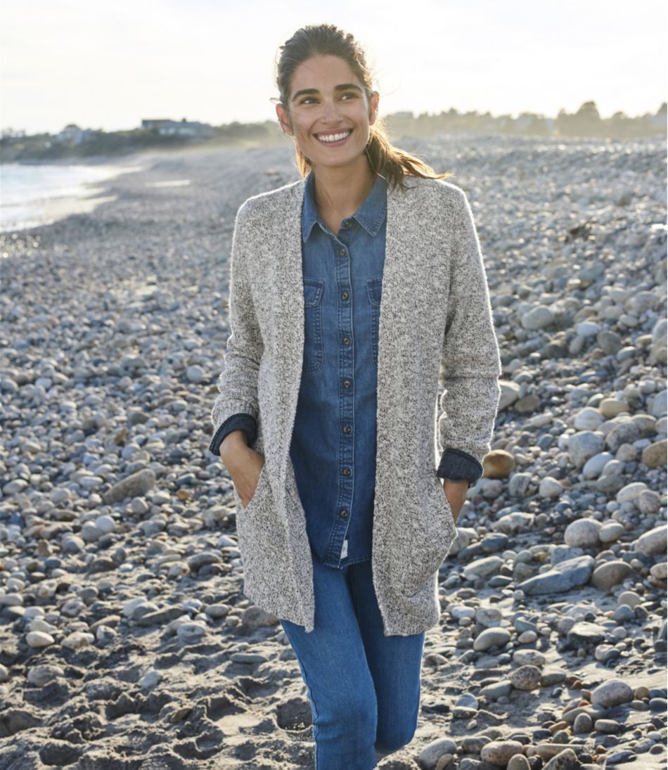 Women's Cotton Ragg Sweater, Open Cardigan / L.L.Bean
