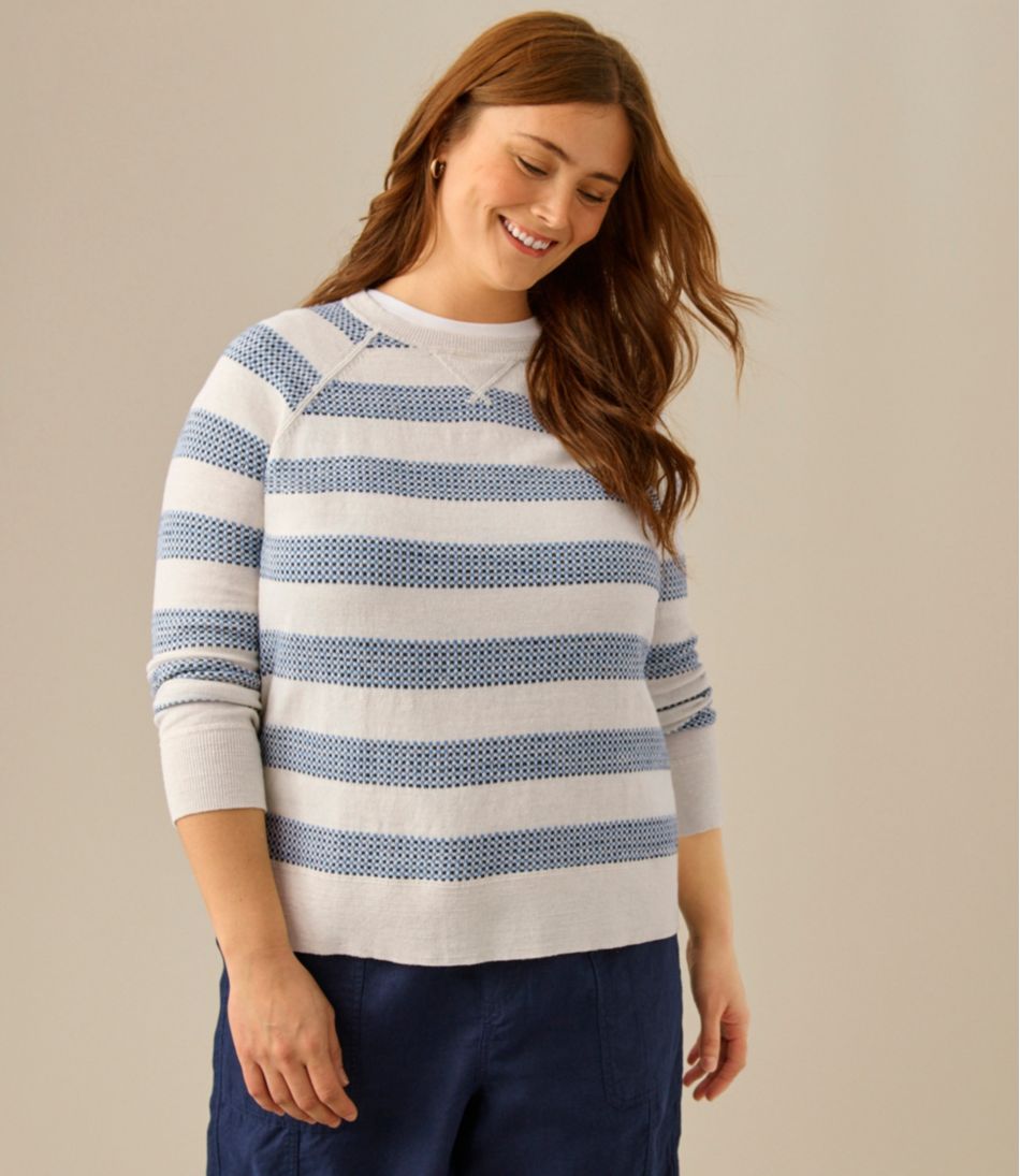 Women's Organic Cotton Slub Sweater, Crewneck Stripe / L.L.Bean