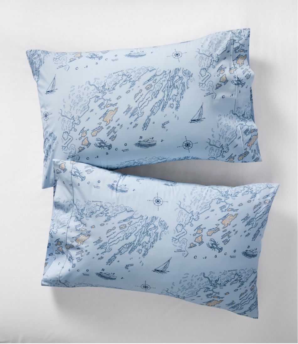 Nautical Map Percale Sheet Collection / L.L.Bean