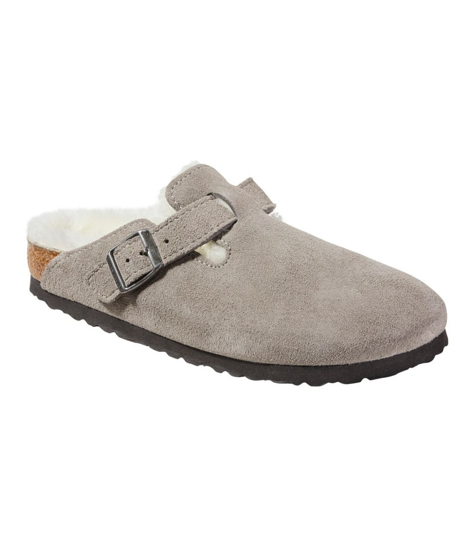 Women's Birkenstock Boston Clogs, Suede Shearling / L.L.Bean