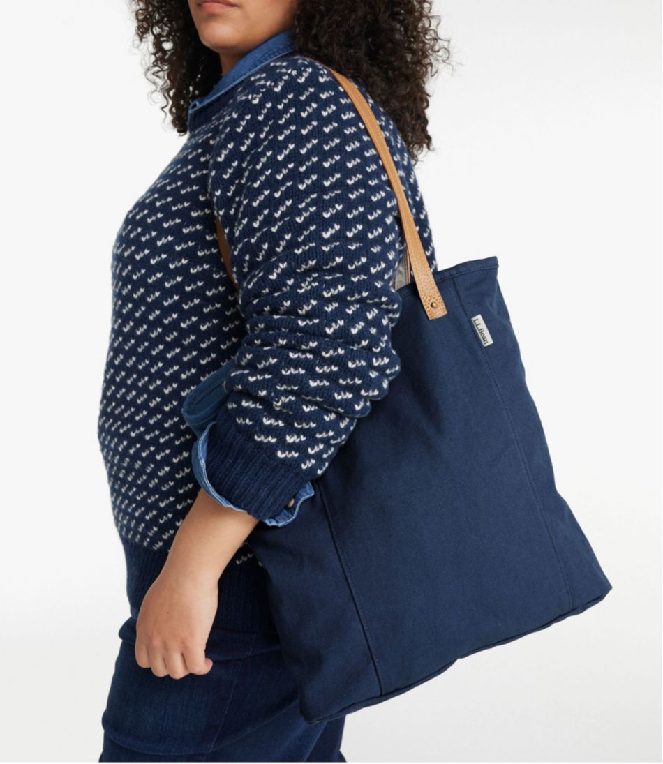 Leather-Handle Essential Tote Bag / L.L.Bean