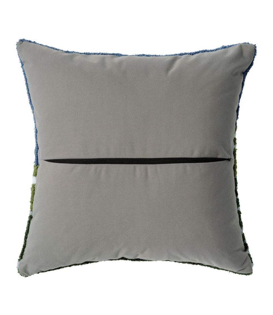 Indoor/Outdoor Hooked Pillow, Frosted Trees / L.L.Bean