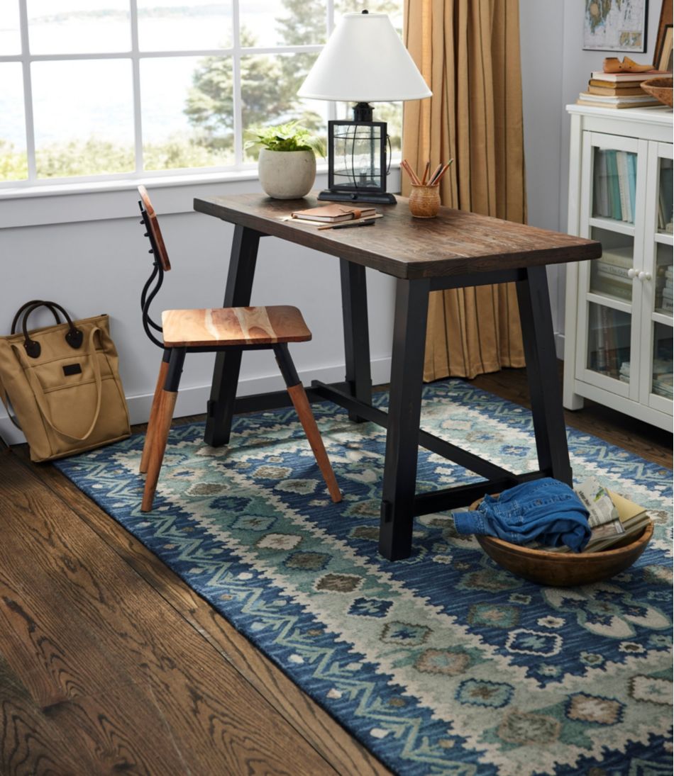 Double Border Wool Hooked Rug / L.L.Bean