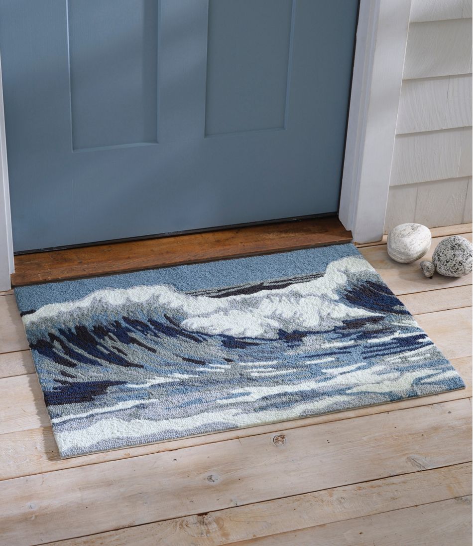 Indoor/Outdoor Vacationland Rug, Ocean Waves / L.L.Bean