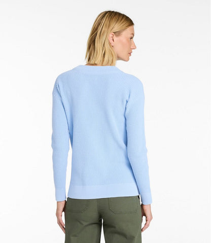 Women's Sunwashed Waffle Sweater, Splitneck / L.L.Bean