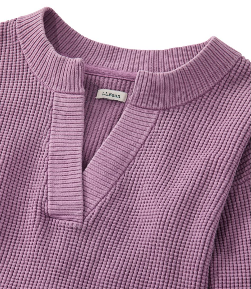 Women's Sunwashed Waffle Sweater, Splitneck / L.L.Bean