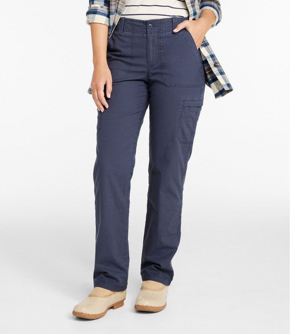 Women's 207 Vintage Cotton Canvas Pants, Mid-Rise Straight-Leg Cargo Lined / L.L.Bean