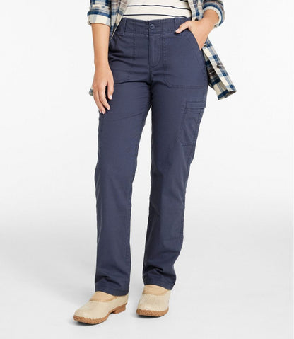 Women's 207 Vintage Cotton Canvas Pants, Mid-Rise Straight-Leg Cargo Lined / L.L.Bean
