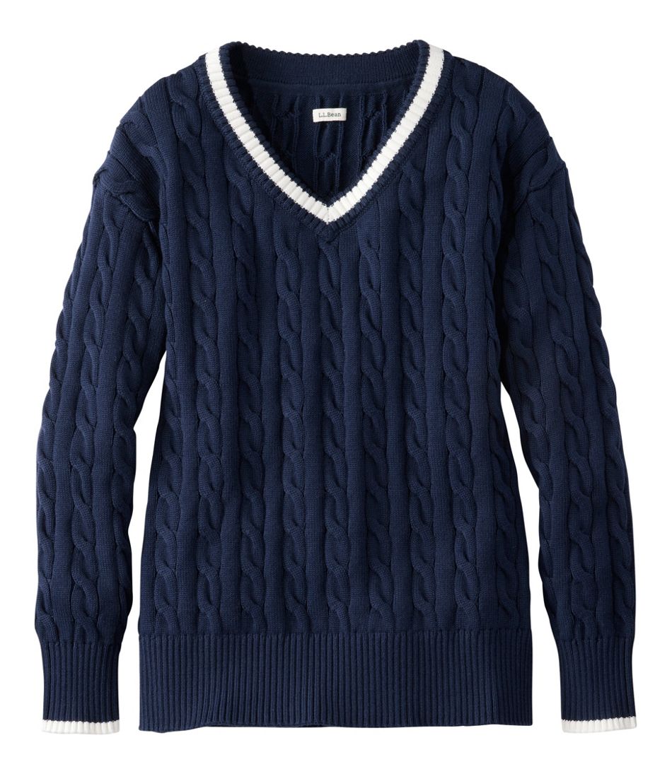Women's The Original Double L® Sweater, Cable V-Neck / L.L.Bean