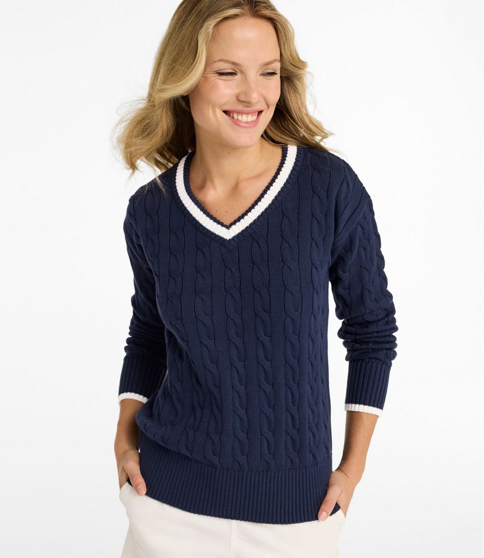 Women's The Original Double L® Sweater, Cable V-Neck / L.L.Bean