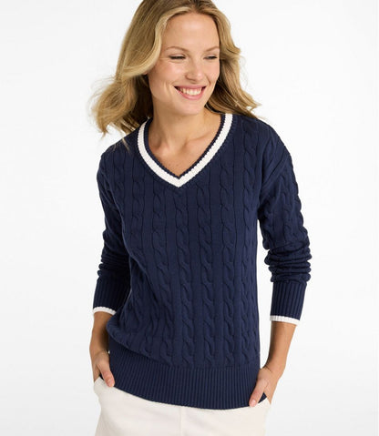Women's The Original Double L® Sweater, Cable V-Neck / L.L.Bean