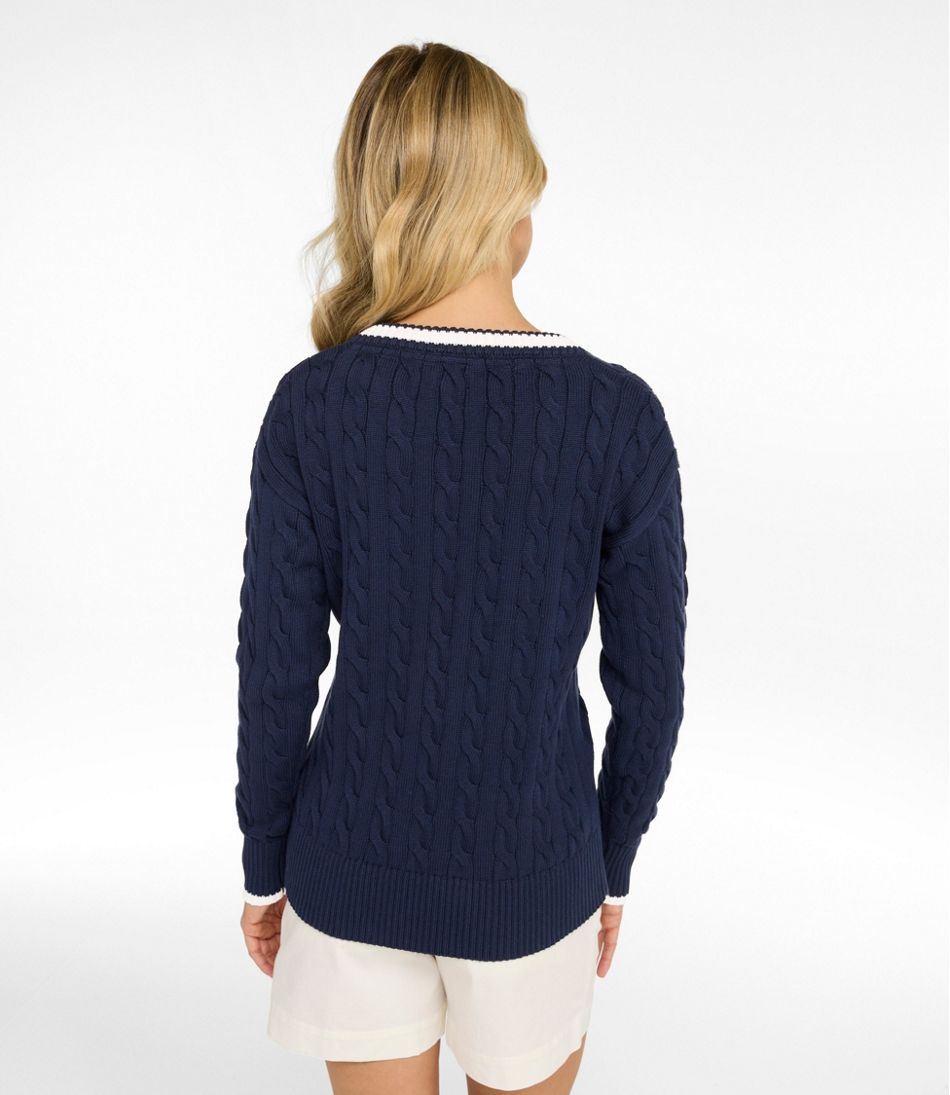 Women's The Original Double L® Sweater, Cable V-Neck / L.L.Bean