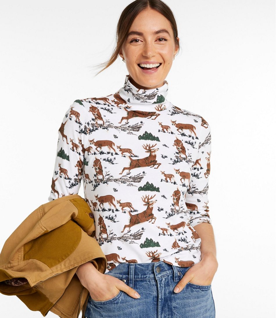 Women's Signature Lightweight Cotton Turtleneck, Novelty / L.L.Bean