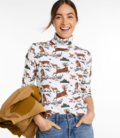 Women's Signature Lightweight Cotton Turtleneck, Novelty / L.L.Bean