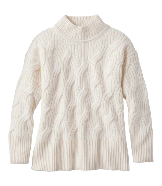 Women's Signature Premium Cashmere Cable Sweaters, Mockneck / L.L.Bean