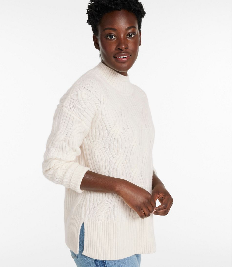 Women's Signature Premium Cashmere Cable Sweaters, Mockneck / L.L.Bean