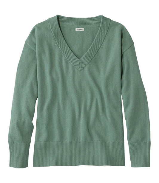 Women's Cotton/Cashmere Sweater, V-Neck / L.L.Bean