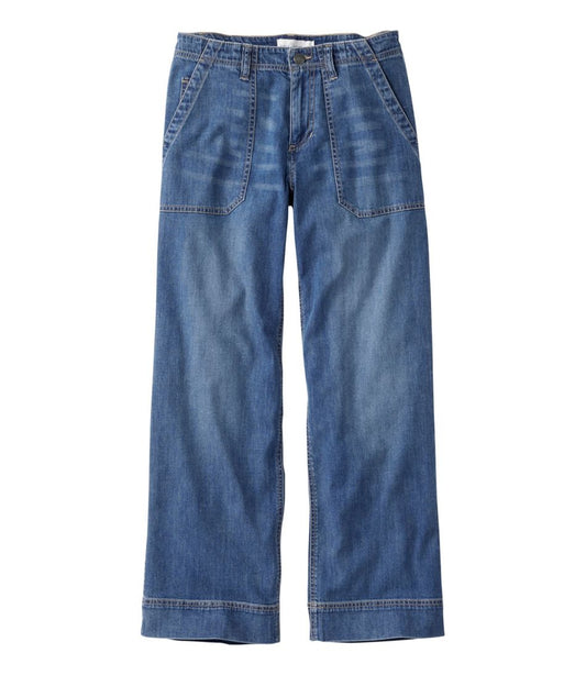 Women's Signature Utility Jeans, Mid-Rise Wide-Leg Ankle / L.L.Bean