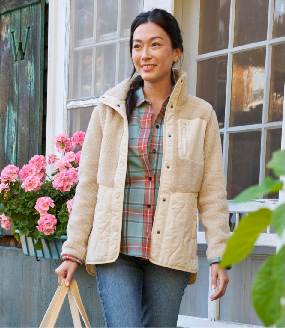 Women's Bean's Mixed Media Sherpa Fleece Jacket / L.L.Bean