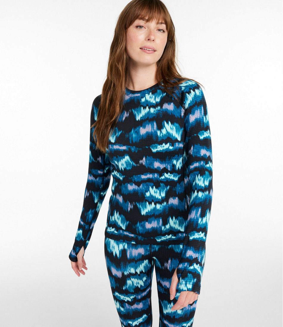 Women's Heavyweight Base Layer Crew Top, Print / L.L.Bean