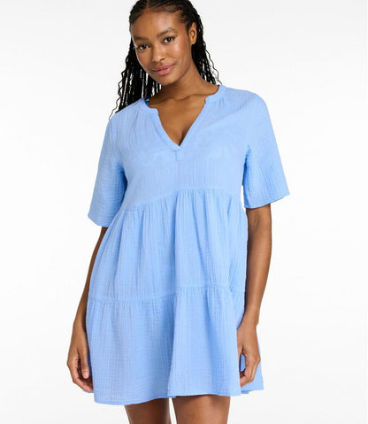 Women's Cloud Gauze Cover-Up Tiered Dress, Print / L.L.Bean