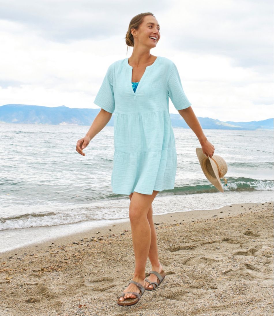 Women's Cloud Gauze Cover-Up Tiered Dress, Print / L.L.Bean