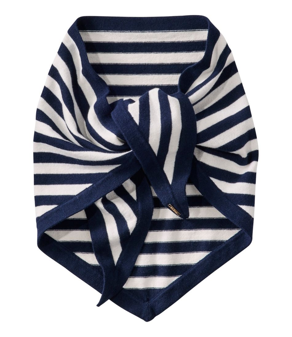 Women's Cotton/Cashmere Knit Triangle Scarf, Striped / L.L.Bean