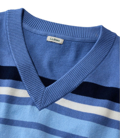 Women's Cotton/Cashmere Sweater, V-Neck Stripe / L.L.Bean