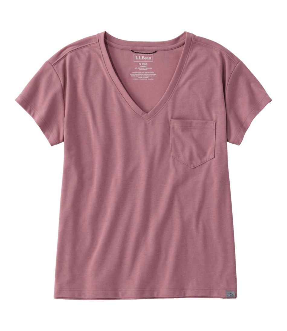 Women's Mountainside V-Neck Pocket Tee, Short Sleeve / L.L.Bean