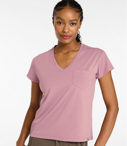 Women's Mountainside V-Neck Pocket Tee, Short Sleeve / L.L.Bean