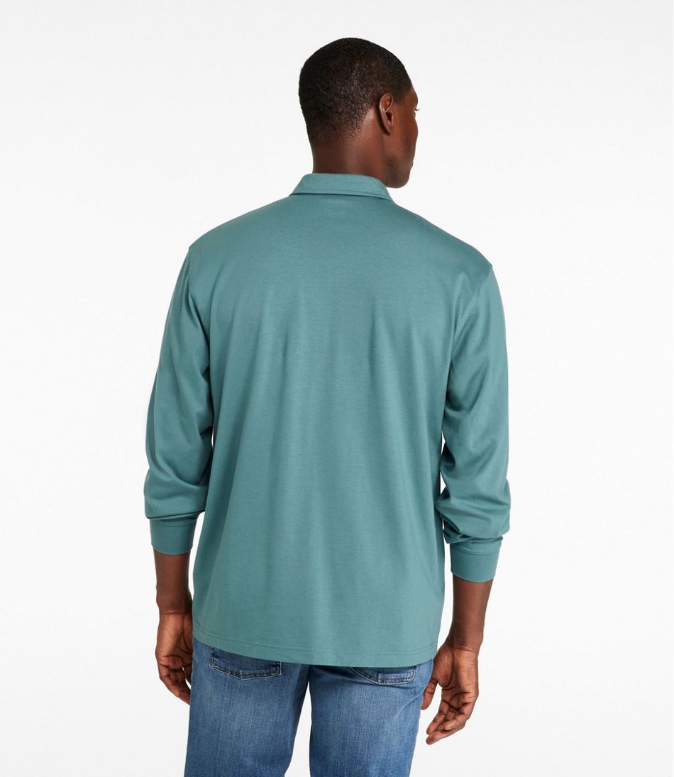 Men's Carefree Unshrinkable Polo, Long-Sleeve, Without Pocket / L.L.Bean