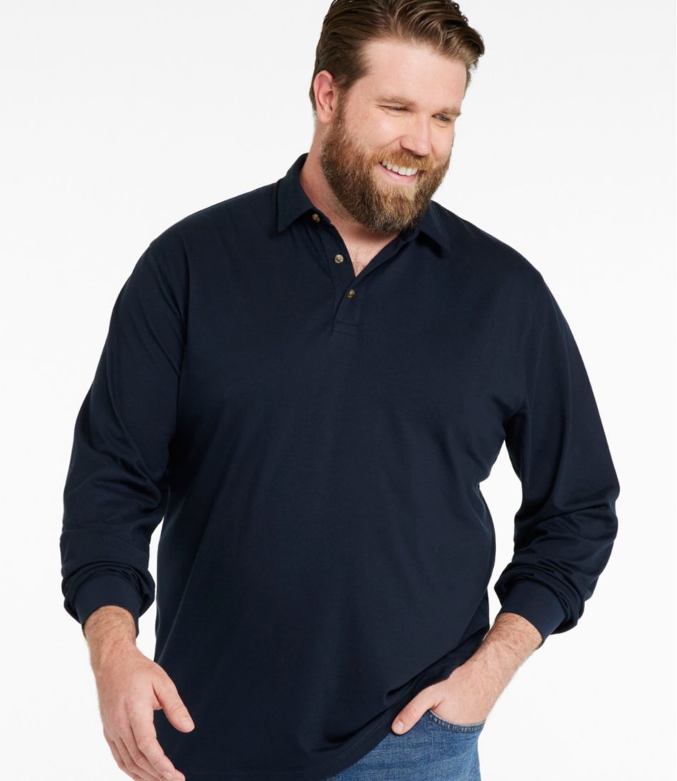 Men's Carefree Unshrinkable Polo, Long-Sleeve, Without Pocket / L.L.Bean
