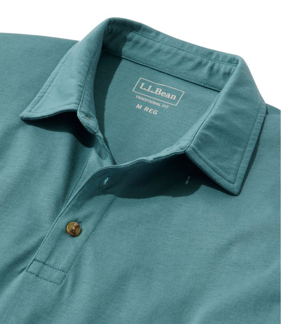 Men's Carefree Unshrinkable Polo, Long-Sleeve, Without Pocket / L.L.Bean