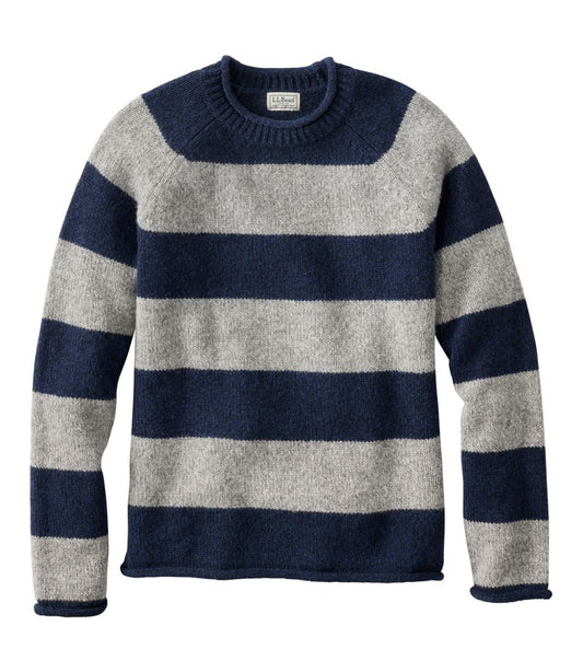 Men's Bean's Classic Ragg Wool Sweater, Rollneck, Stripe / L.L.Bean