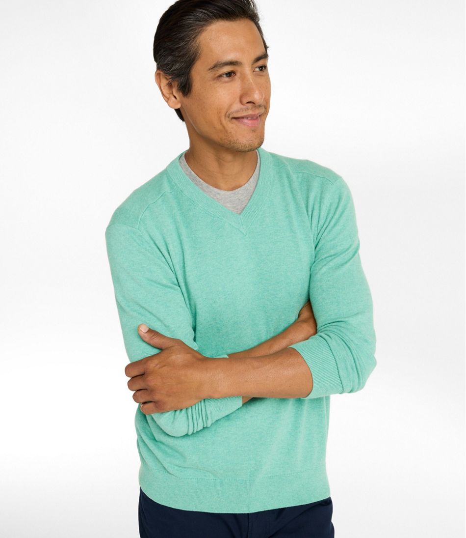 Men's All Seasons Cotton Blend Sweater, V-Neck / L.L.Bean