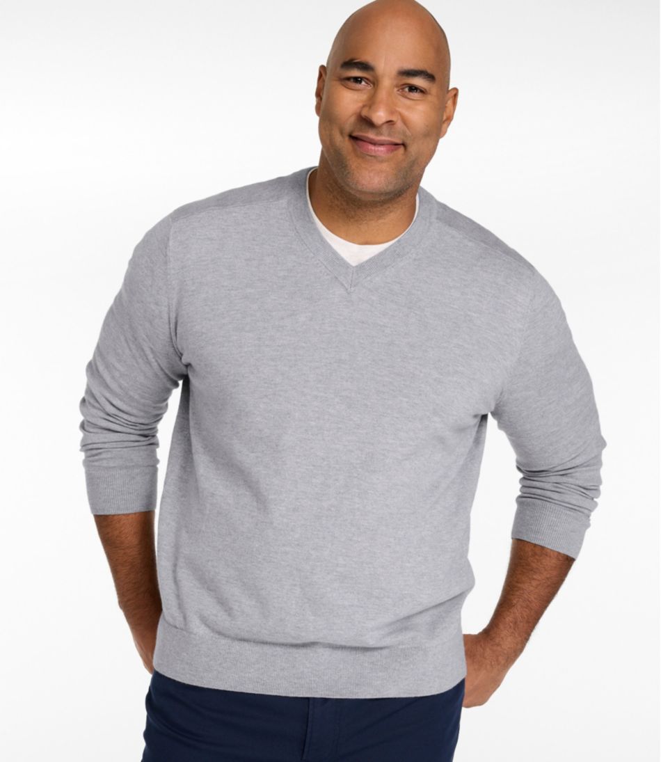 Men's All Seasons Cotton Blend Sweater, V-Neck / L.L.Bean
