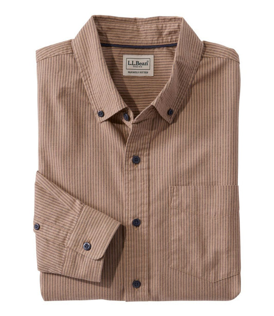 Men's Sunwashed Oxford Shirt, Slightly Fitted Untucked Fit, Stripe / L.L.Bean