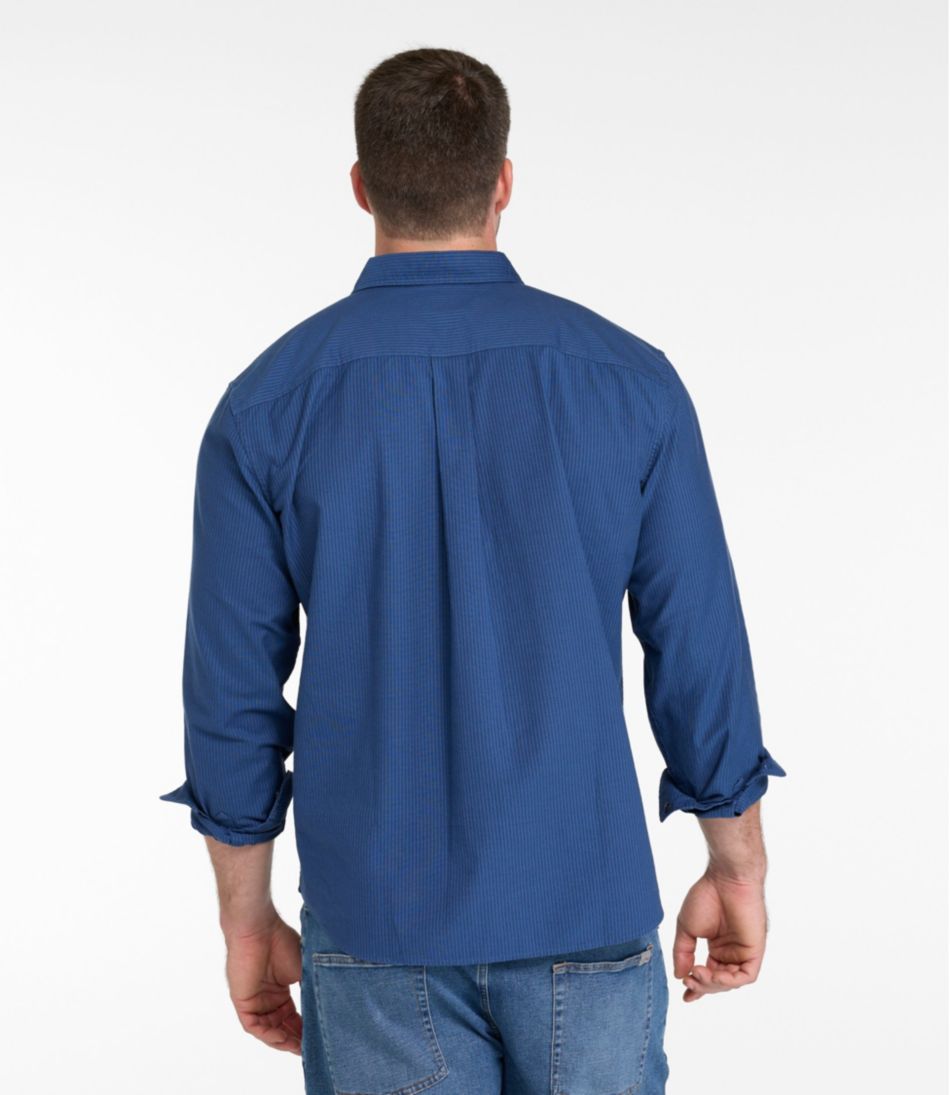 Men's Sunwashed Oxford Shirt, Slightly Fitted Untucked Fit, Stripe / L.L.Bean