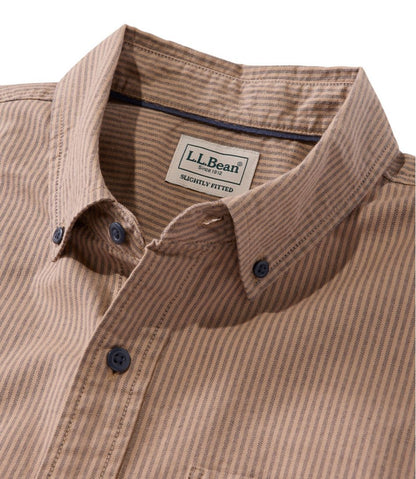 Men's Sunwashed Oxford Shirt, Slightly Fitted Untucked Fit, Stripe / L.L.Bean