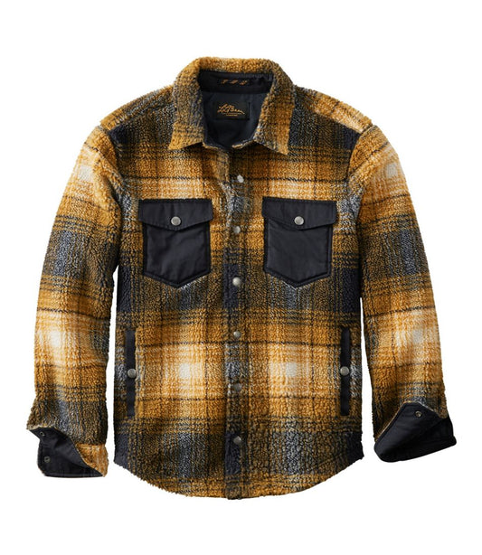 Men's Signature Mixed Media Fleece Shirt Jacket, Plaid / L.L.Bean
