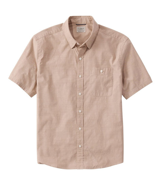 Men's Comfort Stretch Performance® Chambray Shirt, Short-Sleeve, Slightly Fitted Untucked Fit / L.L.Bean