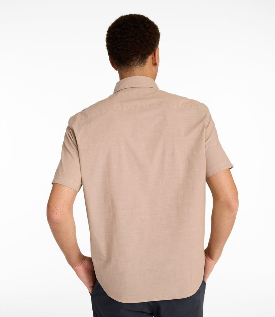 Men's Comfort Stretch Performance® Chambray Shirt, Short-Sleeve, Slightly Fitted Untucked Fit / L.L.Bean