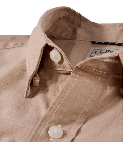 Men's Comfort Stretch Performance® Chambray Shirt, Short-Sleeve, Slightly Fitted Untucked Fit / L.L.Bean