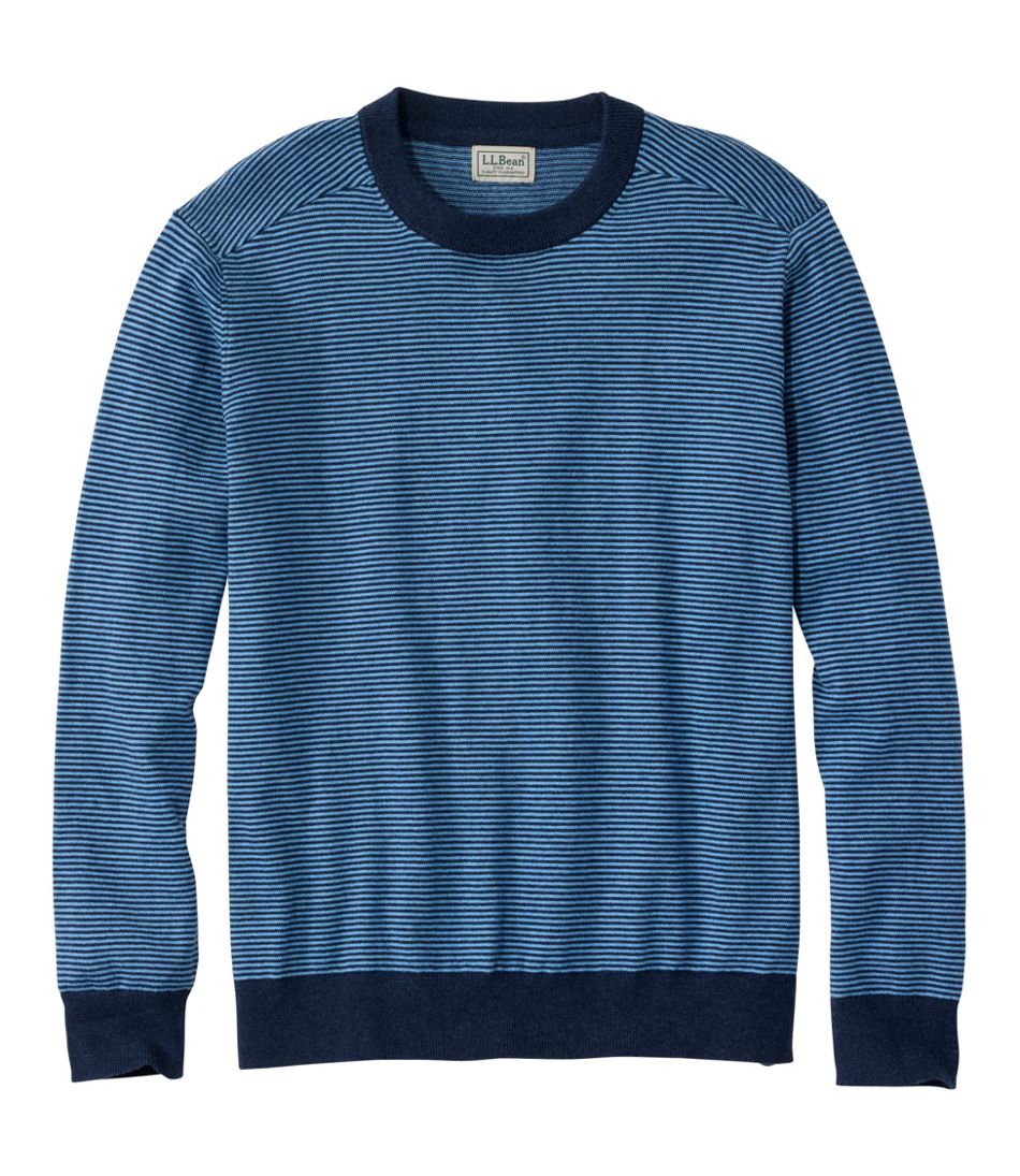 Men's All Seasons Cotton Blend Sweater, Crewneck, Stripe / L.L.Bean