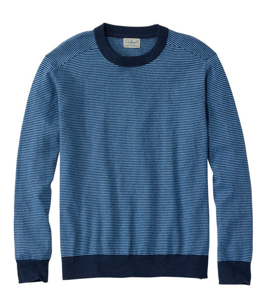 Men's All Seasons Cotton Blend Sweater, Crewneck, Stripe / L.L.Bean