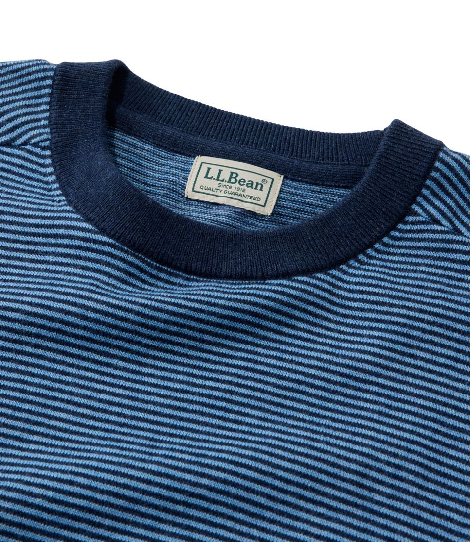 Men's All Seasons Cotton Blend Sweater, Crewneck, Stripe / L.L.Bean