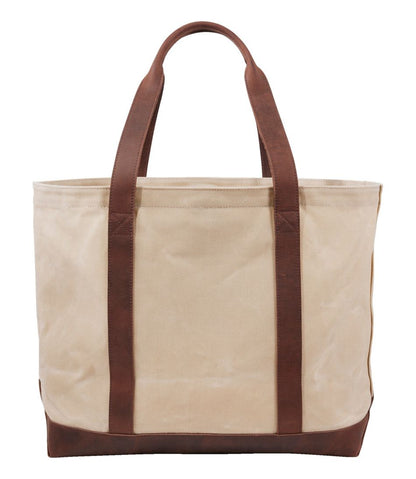Leather-Trim Waxed Canvas Tote / L.L.Bean