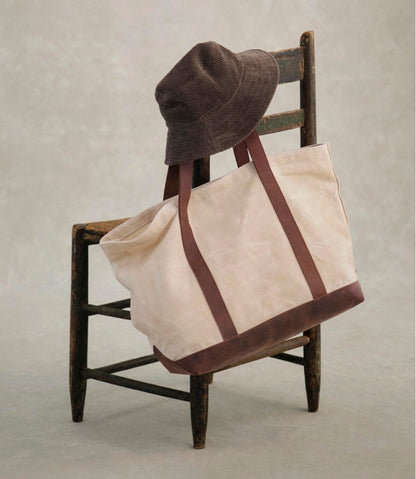 Leather-Trim Waxed Canvas Tote / L.L.Bean