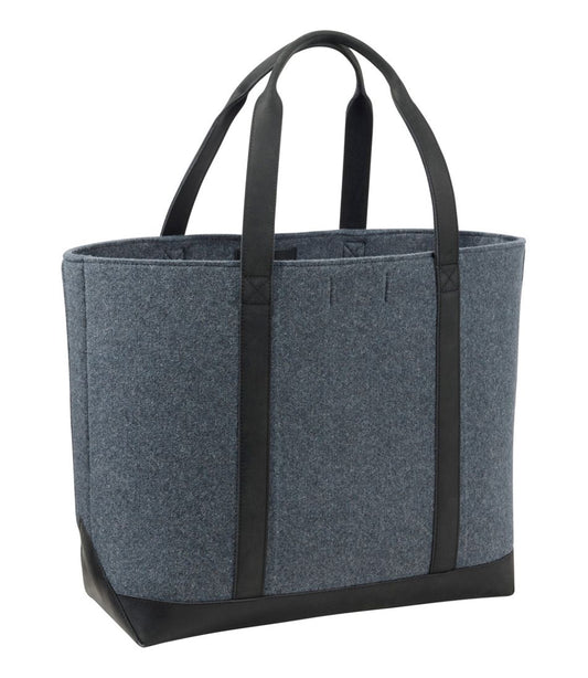 Leather-Trim Wool Tote / L.L.Bean